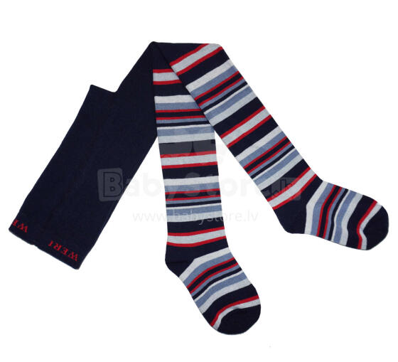 Weri Spezials Детские колготки Red Stripes Navy ART.WERI-1455 Высококачественные детские хлопковые колготки для мальчиков