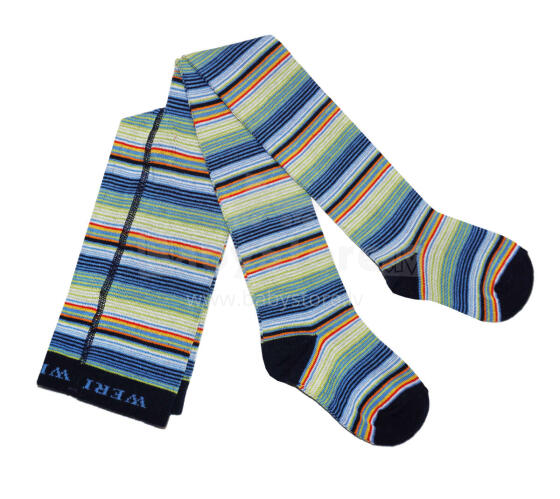 Weri Spezials Bērnu Zeķubikses Yellow Stripes Navy ART.WERI-1460 Augstas kvalitātes bērnu kokvilnas Zeķubikses zēniem