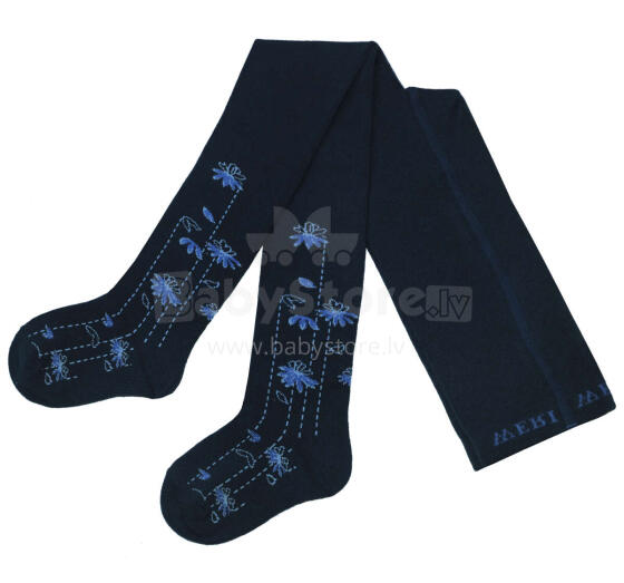 Weri Spezials Bērnu Zeķubikses Elegant Flowers Navy ART.WERI-2179 Augstas kvalitātes bērnu kokvilnas Zeķubikses meitenēm
