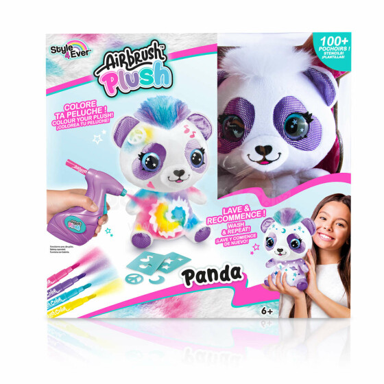 Style 4 Ever plush with airbrush Panda, 25 cm