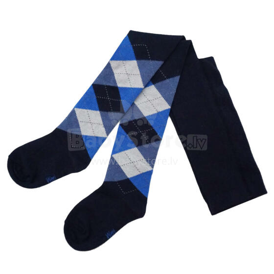 Weri Spezials Bērnu Zeķubikses Jacquard Navy and Medium Blue ART.WERI-2409 Augstas kvalitātes bērnu kokvilnas Zeķubikses bērniem
