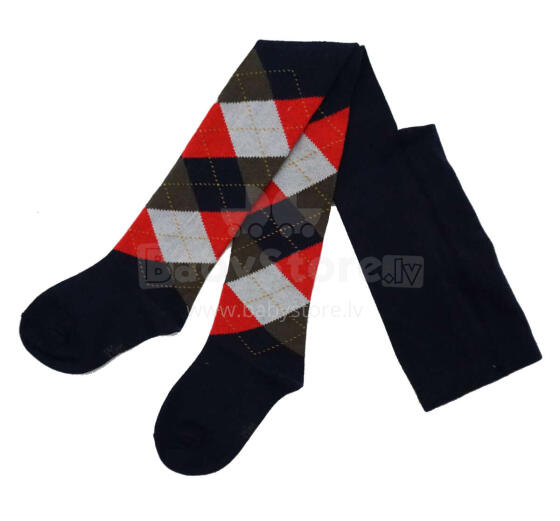 Weri Spezials Bērnu Zeķubikses Jacquard Navy and Red ART.WERI-2412 Augstas kvalitātes bērnu kokvilnas Zeķubikses bērniem
