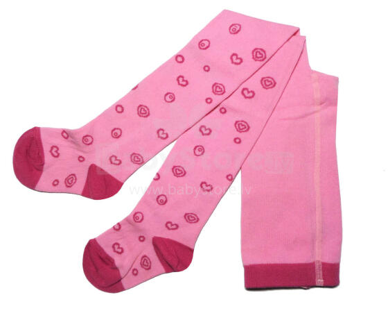 Weri Spezials Детские колготки Hearts and Swirls Light and Dark Pink ART.WERI-4823 Высококачественные детские хлопковые колготки для девочек