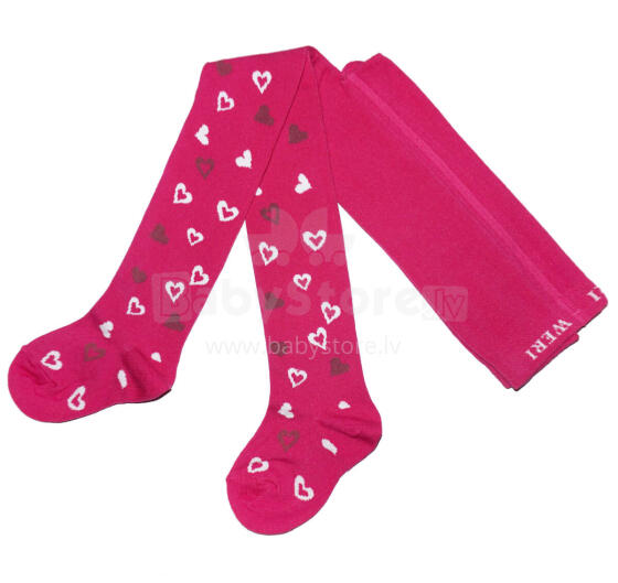 Weri Spezials Bērnu Zeķubikses Hearts Pink ART.WERI-2199 Augstas kvalitātes bērnu kokvilnas Zeķubikses meitenēm