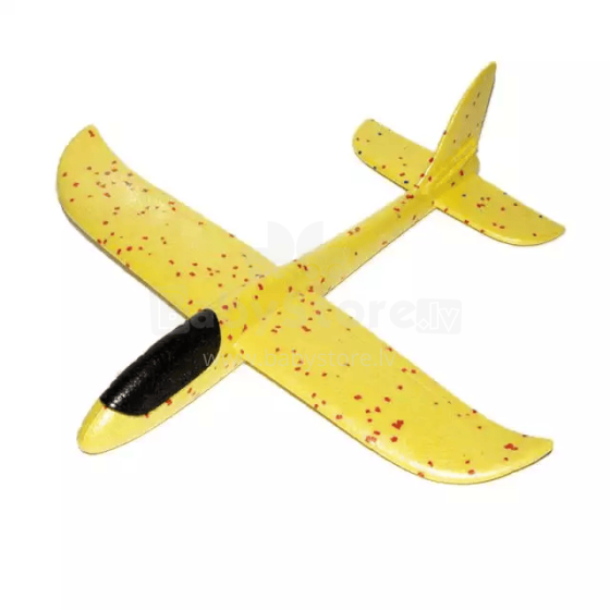 Ikonka Art.KX7956_ 3 Yellow Glider lennuk Styrofoam 8LED MIX 48x47cm