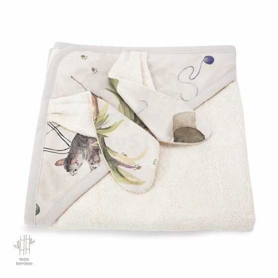 Makaszka Bamboo Soft Art.154657 Детское полотенце  с капюшоном из органического хлопка 90x90см