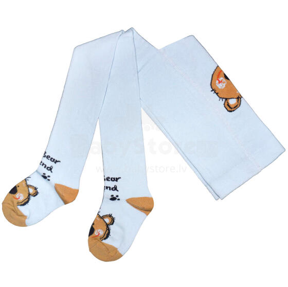 Weri Spezials Children's Tights My Bear Friend Light Blue ART.WERI-8027 High quality children's cotton tights for kids