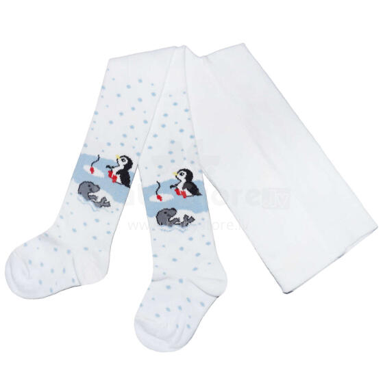 Weri Spezials Детские колготки Penguin and Friends White ART.WERI-7699 Высококачественные детские хлопковые колготки для детей