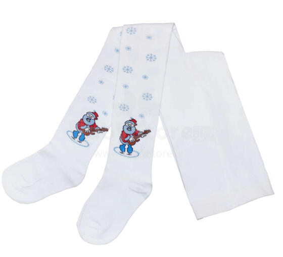 Weri Spezials Детские колготки Santa Claus White ART.WERI-0615 Высококачественные детские хлопковые колготки для детей