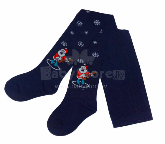 Weri Spezials Children's Tights Santa Claus Navy ART.WERI-0622 High quality children's cotton tights for kids