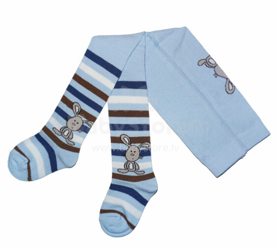 Weri Spezials Children's Tights Grey Hare Light Blue ART.WERI-2969 High quality children's cotton tights for kids