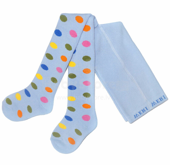 Weri Spezials Children's Tights Colorful Dots Light Blue ART.WERI-0430 High quality children's warm plush cotton tights for boys