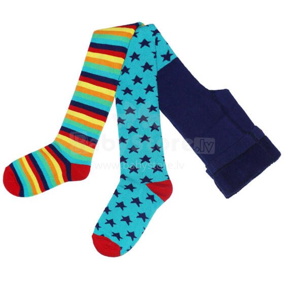 Weri Spezials Bērnu Zeķubikses Colorful Stars and Stripes Rainbow ART.SW-1782 Augstas kvalitātes siltas  plīša bērnu kokvilnas Zeķubikses zēniem
