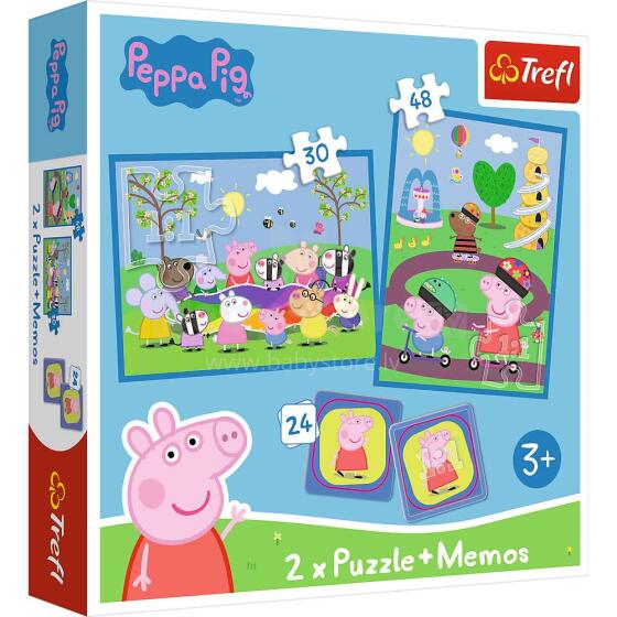 TREFL PEPPA PIG Puzles komplekts Peppa Pig 30 gab + 48 gab + 24 memo