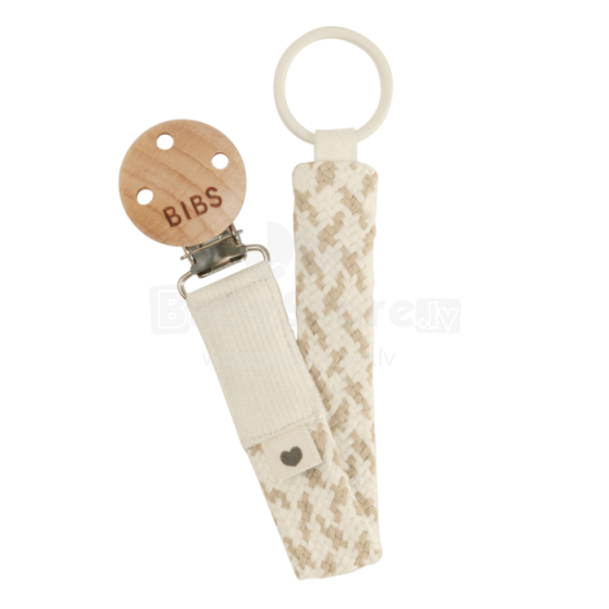 Bibs Pacifier Clip Art.154818 Ivory Vanilla Māneklīša ķēde (Knupja turētājs) ar klipsi