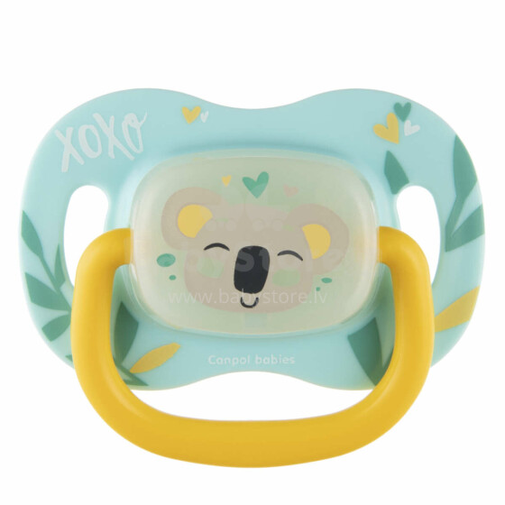 CANPOL BABIES Exotic Art.34/922_koal Silicone pacifier with symmetrical shape 18M+