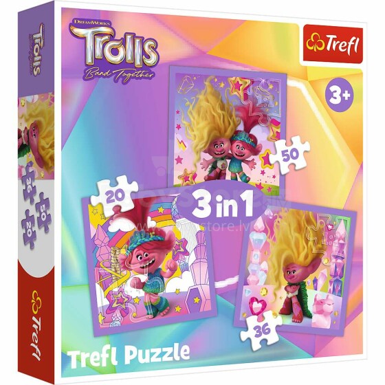 TREFL TROLLS Palapelisetti 3 in 1, Trolls 3
