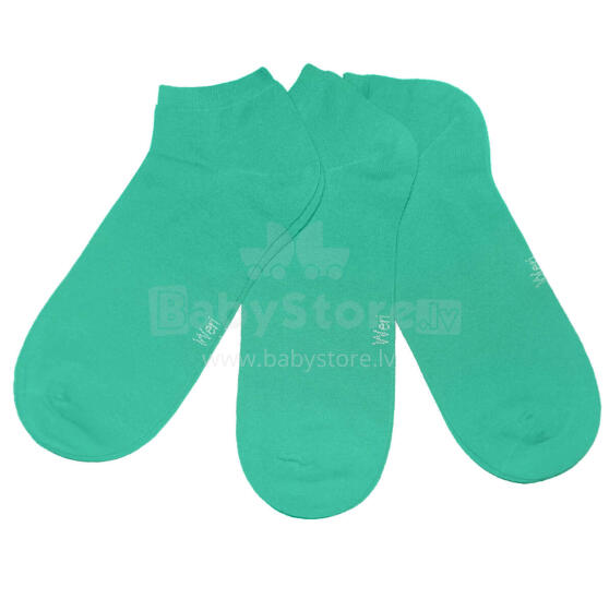 Weri Spezials Children's Sneaker Socks  Monochrome Peppermint ART.SW-2209 Pack of three high quality children's cotton sneaker socks