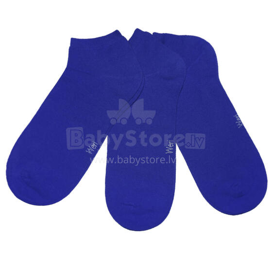 Weri Spezials Children's Sneaker Socks  Monochrome Royal Blue ART.SW-2219 Pack of three high quality children's cotton sneaker socks