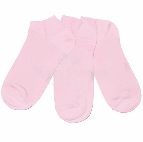 Weri Spezials Детские короткие носки Monochrome Rose ART.SW-2139 Три пары высококачественных детских коротких носков из хлопка