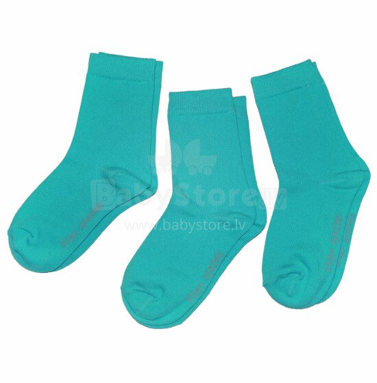 Weri Spezials Детские носки Monochrome Greenish Blue ART.SW-0885 Три пары высококачественных детских носков из хлопка