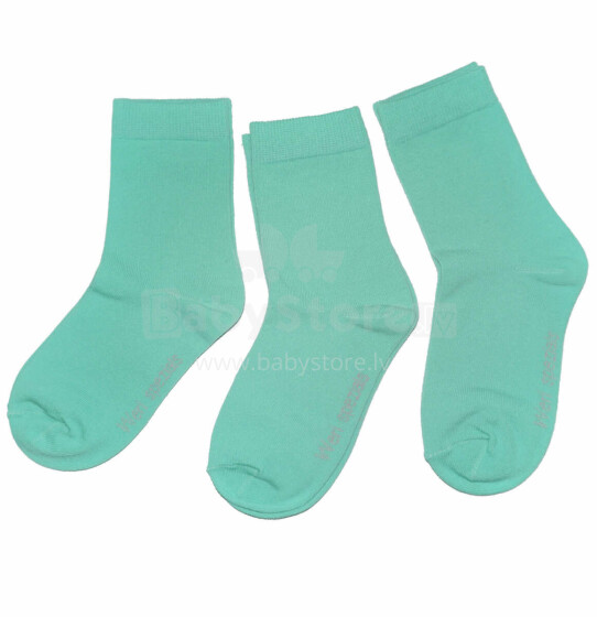 Weri Spezials Children's Socks Monochrome Peppermint ART.SW-0894 Pack of three high quality children's cotton socks