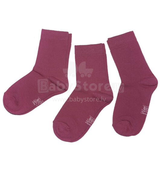Weri Spezials Bērnu zeķes Monochrome Dusty Pink ART.SW-0807 Trīs pāri augstas kvalitātes kokvilnas bērnu zeķes