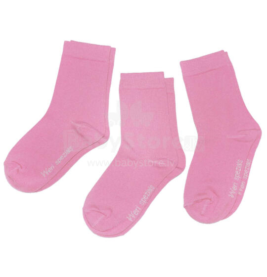 Weri Spezials Children's Socks Monochrome Dark Rose ART.SW-0789 Pack of three high quality children's cotton socks