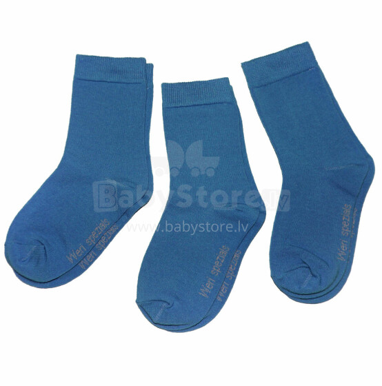 Weri Spezials Детские носки Monochrome Baltic Blue ART.SW-0853 Три пары высококачественных детских носков из хлопка