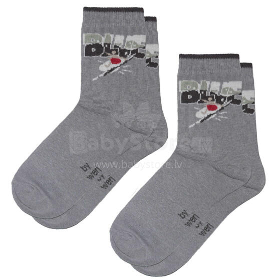 Weri Spezials Children's Socks Surfer Grey ART.WERI-1088 Pack of two high quality children's cotton socks