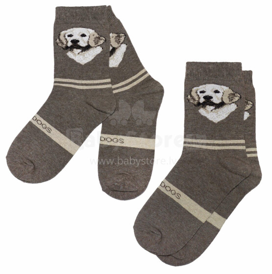 Weri Spezials Детские носки Labrador Retriever Brown ART.WERI-1429 Комплект из двух пар высококачественных детских носков из хлопка