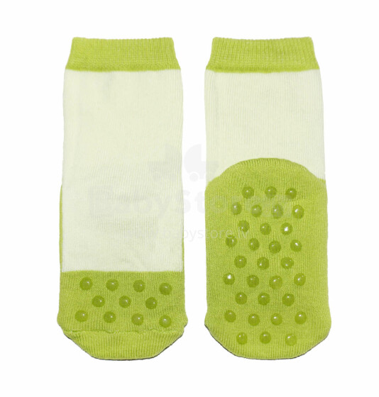 Weri Spezials Children's Non-Slip Socks Little Wonders Green ART.WERI-0582 High quality children's socks made of cotton with non-slip coating
