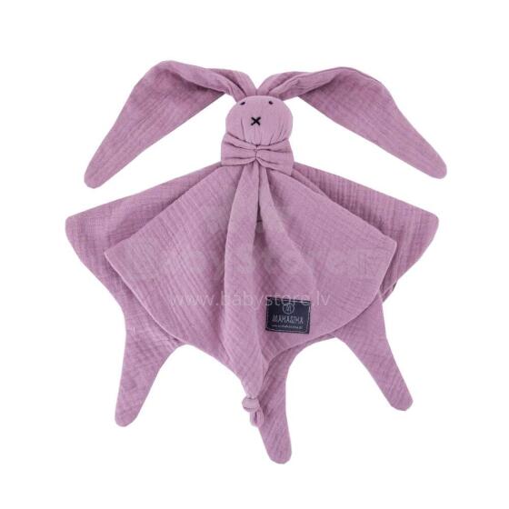 Makaszka Sleep Doudou Bunny Art.155225 Powder Pink Mīksta miega lupatiņa Zaķis no kokvilnas muslīna