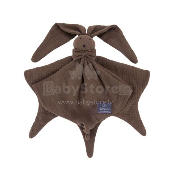 Makaszka Sleep Doudou Bunny Art.155227 Cocoa Brown  Mīksta miega lupatiņa Zaķis no kokvilnas muslīna