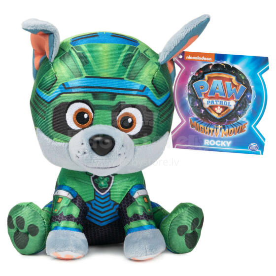 PAW PATROL Varenie kucēni, plīša rotaļlieta no filmas, Rokijs 15 cm
