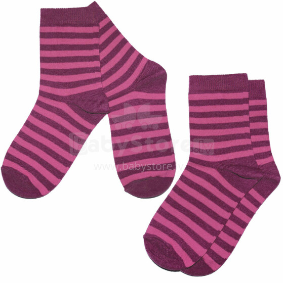 Weri Spezials Children's Socks Colorful Stripes Anemone and Rose ART.SW-1369 Pack of two high quality children's cotton socks