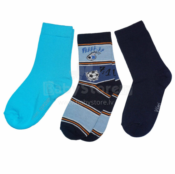 Weri Spezials Children's Socks Football Fan Jeans ART.WERI-3037 Pack of three high quality children's cotton socks