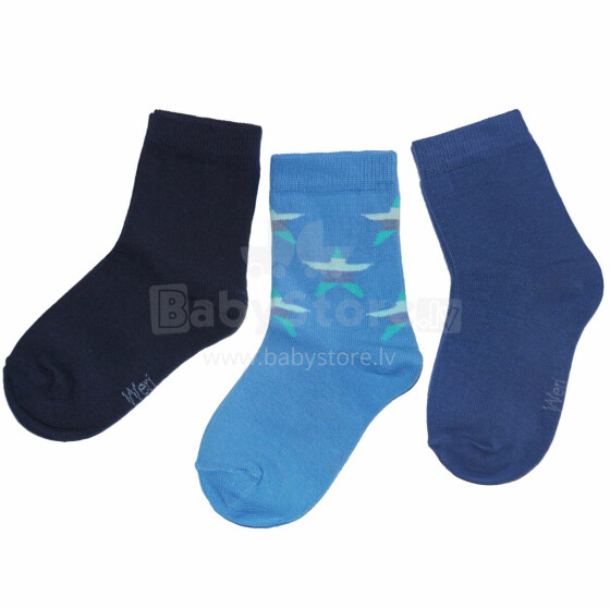 Weri Spezials Детские носки Stars Medium Blue ART.WERI-4123 Комплект из трех пар высококачественных детских носков из хлопка