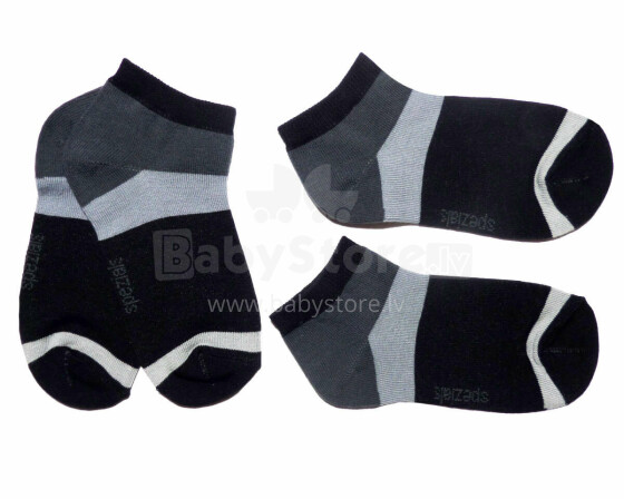 Weri Spezials Children's Sneaker Socks Modern Black ART.WERI-5172 Pack of two high quality children's cotton sneaker socks