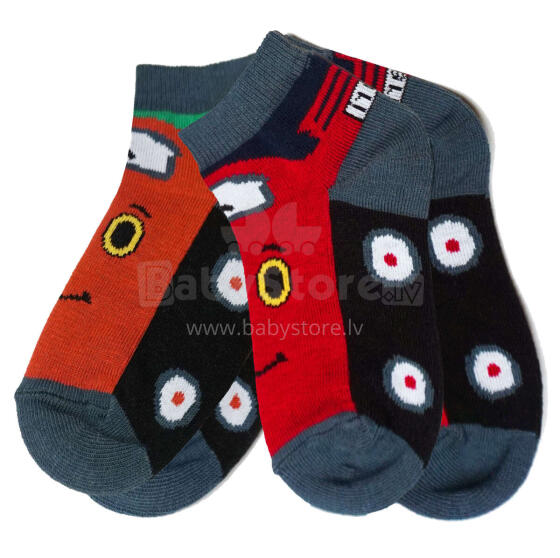 Weri Spezials Children's Sneaker Socks Blitz Navy and Green ART.WERI-5530 Pack of two high quality children's cotton sneaker socks