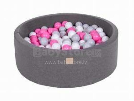 Meow Color Round Art.1029001 Dark Grey  Sauss baseins ar bumbiņām(200gab.)