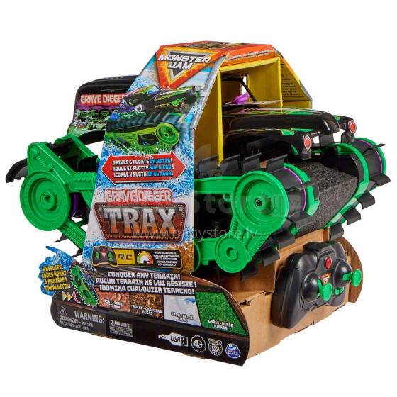 MONSTER JAM RC transportlīdzeklis "Grave Digger Trax", 6067880
