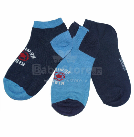 Weri Spezials Children's Sneaker Socks Kids Review Navy and Medium Blue ART.WERI-2523 of three high quality children's cotton sneaker socks