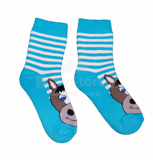 Weri Spezials Children's Plush Socks Horse Blue ART.WERI-4502 High quality children's cotton plush socks