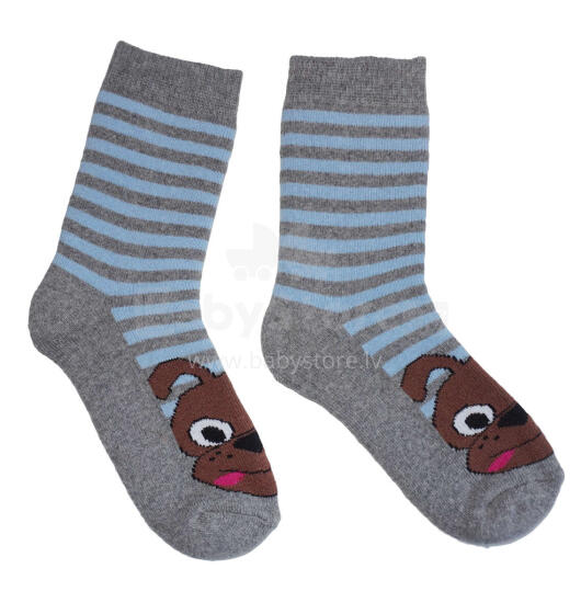 Weri Spezials Children's Plush Socks Charlie the Dog Grey ART.WERI-7104 High quality children's cotton plush socks