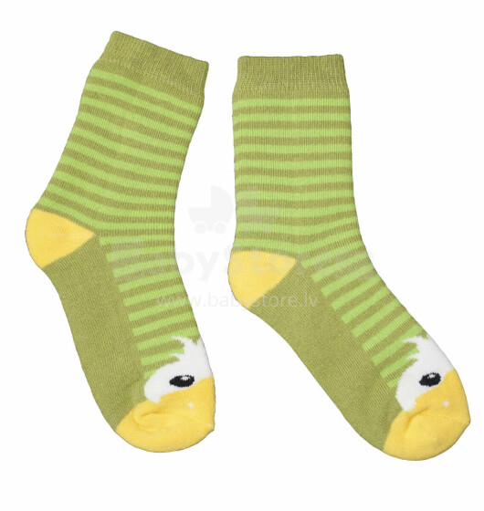 Weri Spezials Children's Plush Socks Happy Duck Green ART.WERI-4698 High quality children's cotton plush socks