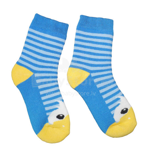 Weri Spezials Bērnu Plīša zeķes Happy Duck Cornflower Blue ART.WERI-4708 Augstas kvalitātes kokvilnas plīša bērnu zeķes