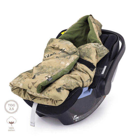 Makaszka Car Seat Blanket Art.155900 Высококачественное детское двухстороннее легкое одеяло-конверт с капюшоном (100x110 см)