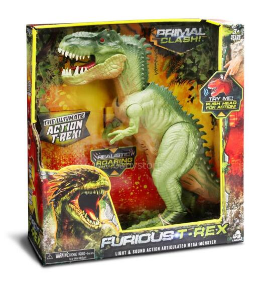 Primal Clash rotaļlieta Niknais T-Rekss, zaļš
