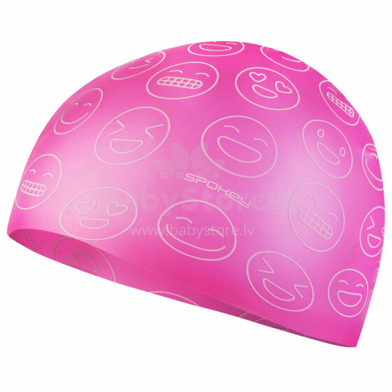Spokey Emoji Art.156033 Pink Aukštos kokybės silikoninė maudymosi kepurė